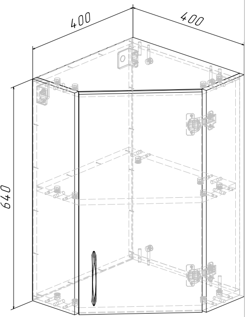 Шафа кутова у ванну кімнату ШК НУ-1 640x400x400 мм Дуб Родос (12264259) - фото 3