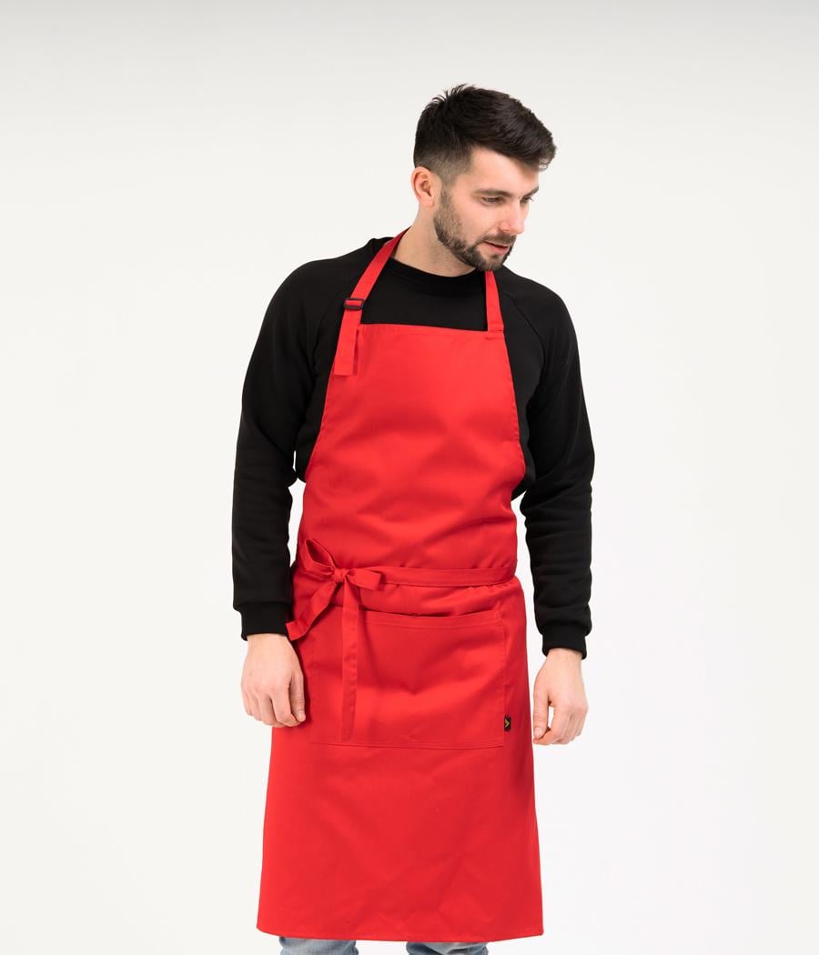 Фартук с нагрудником Vsetex Latte M Красный (7191250)