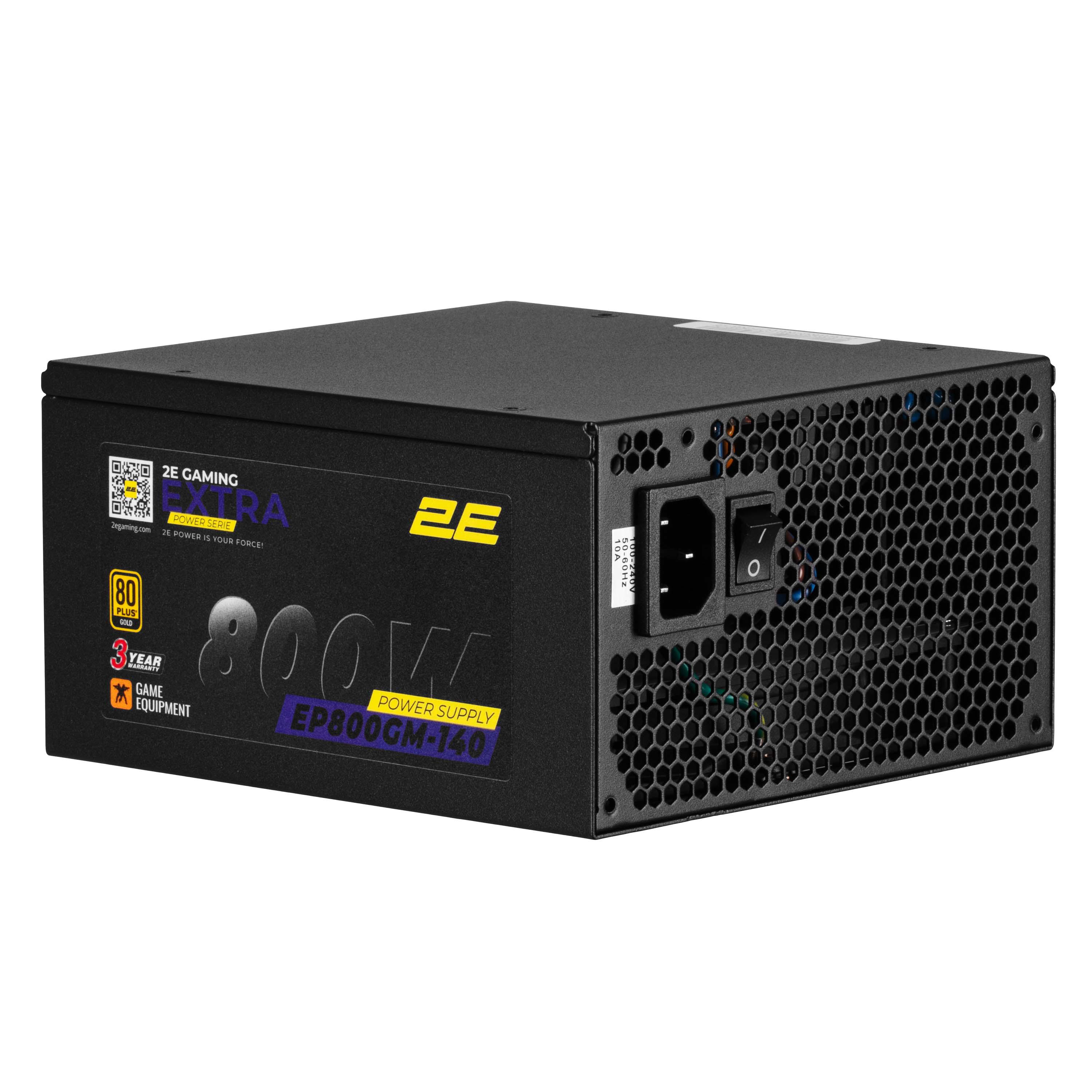 Блок живлення для комп'ютера 2E GAMING Extra Power 800 Вт ATX 1 вентилятор 140 мм (2E-EP800GM-140) - фото 6 Блок живлення для комп'ютера 2E GAMING Extra Power 800 Вт ATX 1 вентилятор 140 мм (2E-EP800GM-140) - фото 6