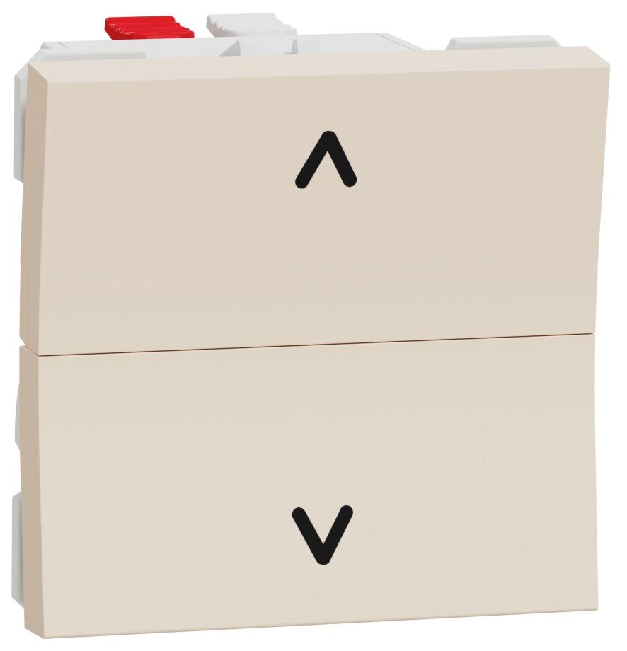 Выключатель Schneider Electric Unica New для жалюзи 2-клавишный схема 4 6 А 2 модуля Бежевый (NU320744)