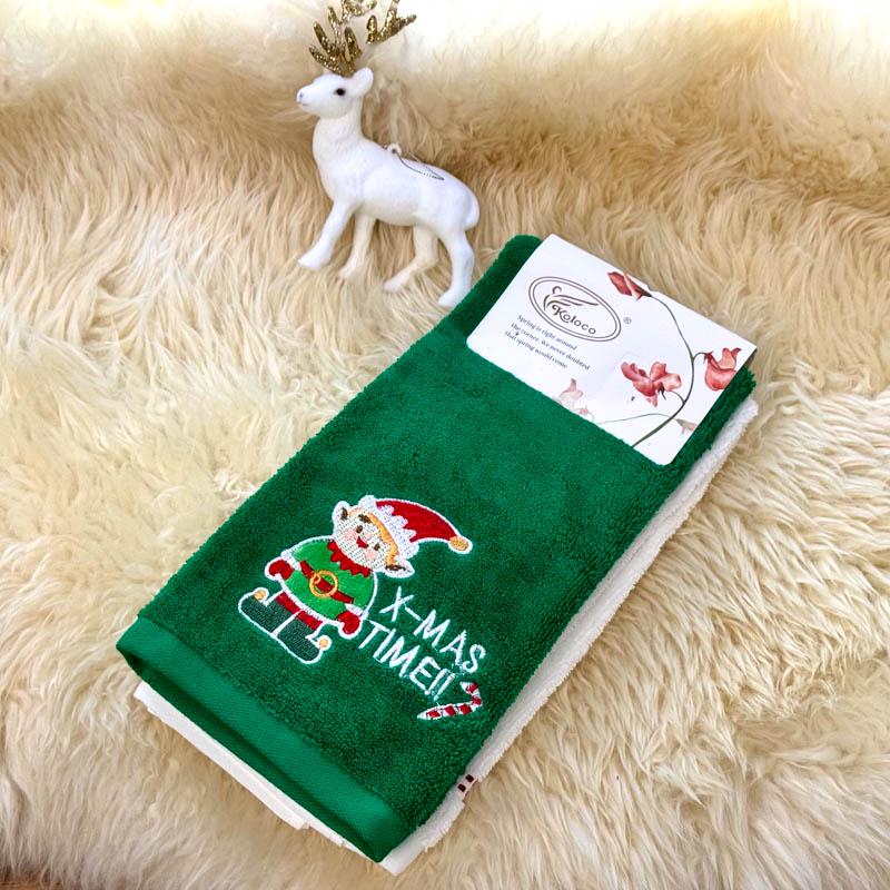 Рушник кухонний Новий рік 40x60 см Хромовий зелений (88436)
