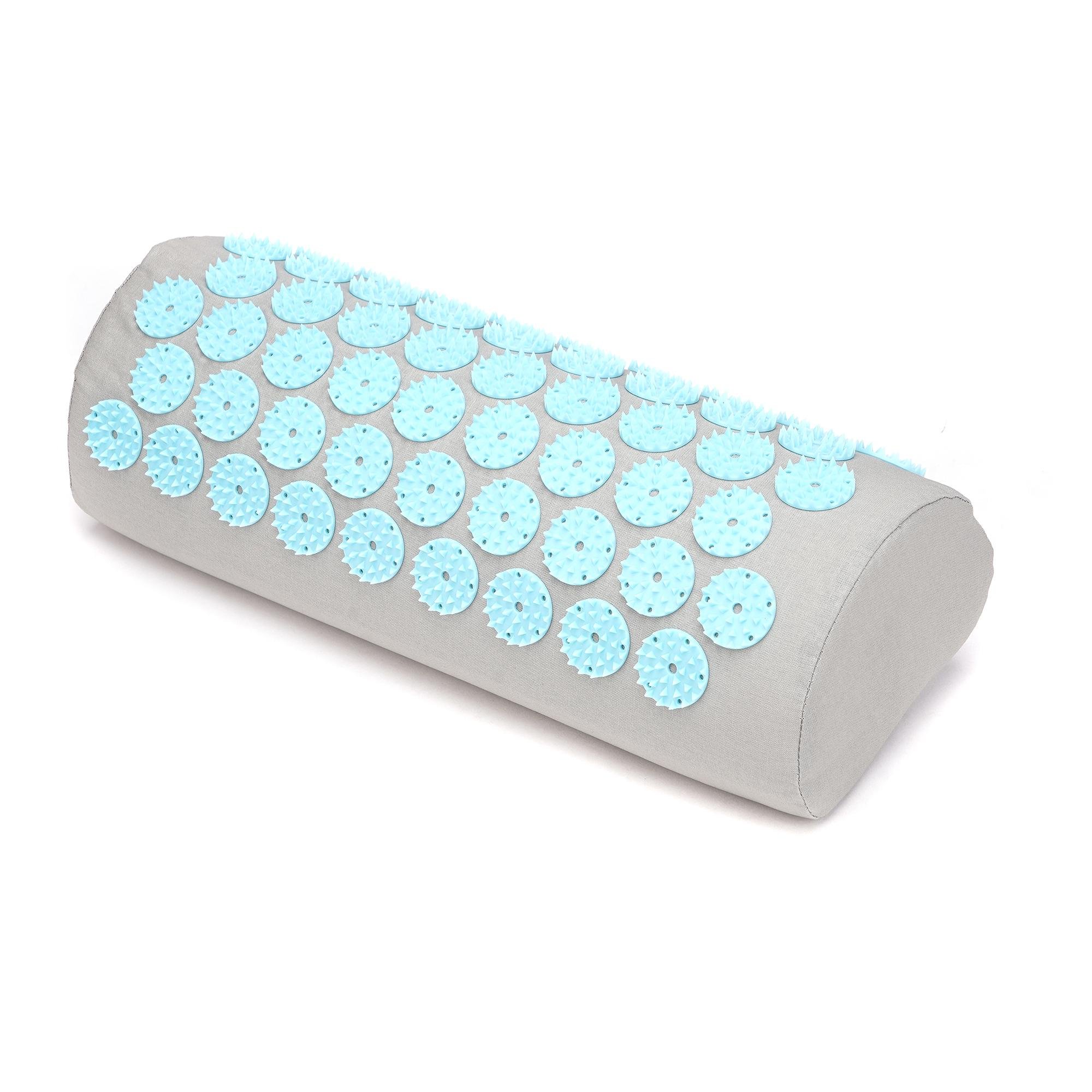 Килимок акупунктурний з валиком SportVida Аплікатор Кузнєцова 130x50 см Grey/Sky Blue (SV-HK0410) - фото 4