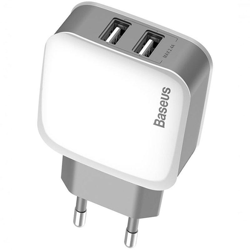 Пристрій мережевий зарядний Baseus TZCL-D92 Letour 2USB/Red Cable USB to Lightning/microUSB/Type-C 2,4A