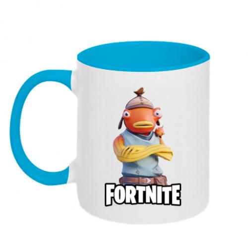 Чашка двухцветная Fishstick Fortnite 320 мл Белый с голубым (6603470-33-131184)