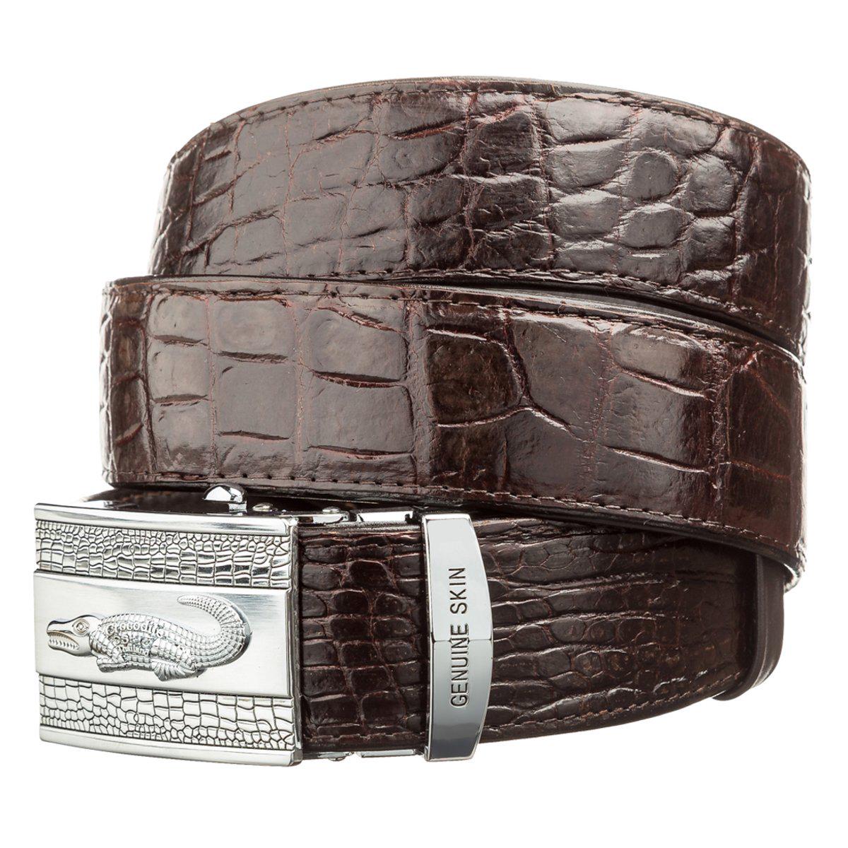 Ремень автомат Crocodile leather 18608 из натуральной кожи крокодила Коричневый Ремень автомат Crocodile leather 18608 из натуральной кожи крокодила Коричневый