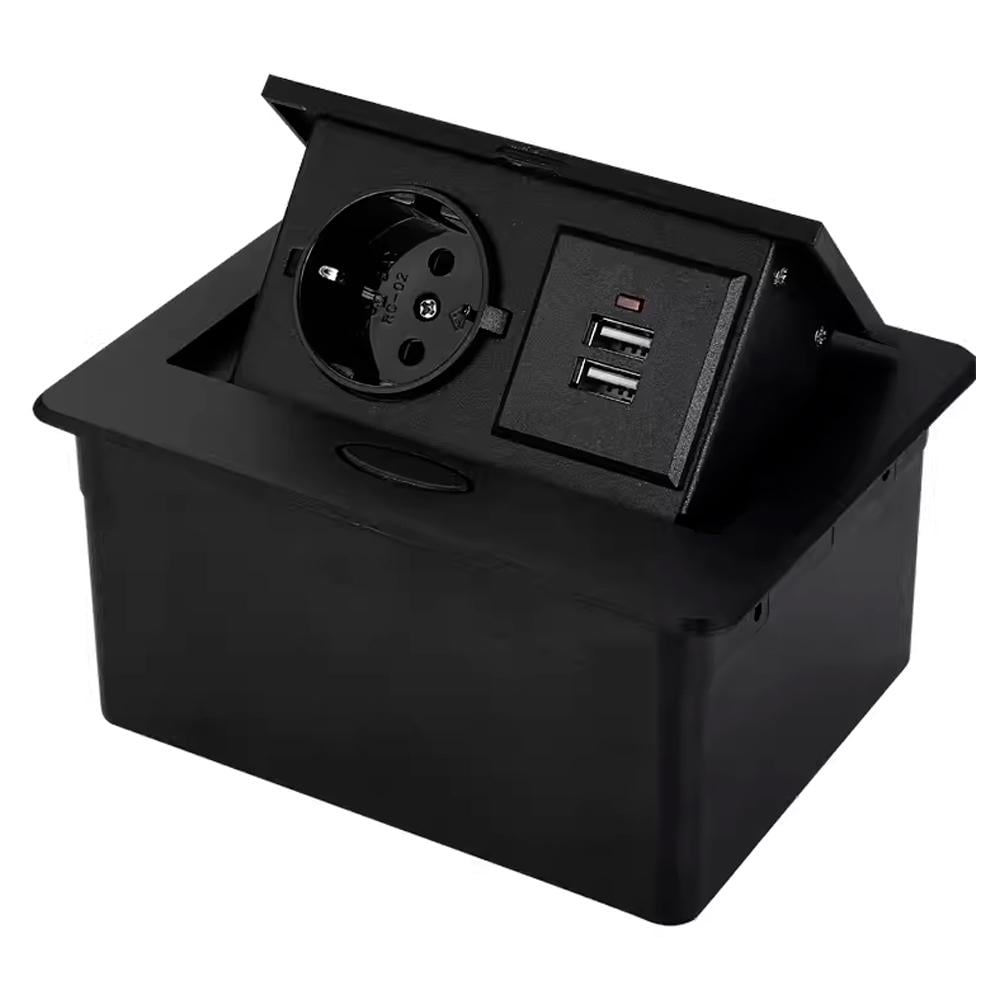 Розетка мебельная 230V 16А IP20 с 2 USB (1014-231-00)