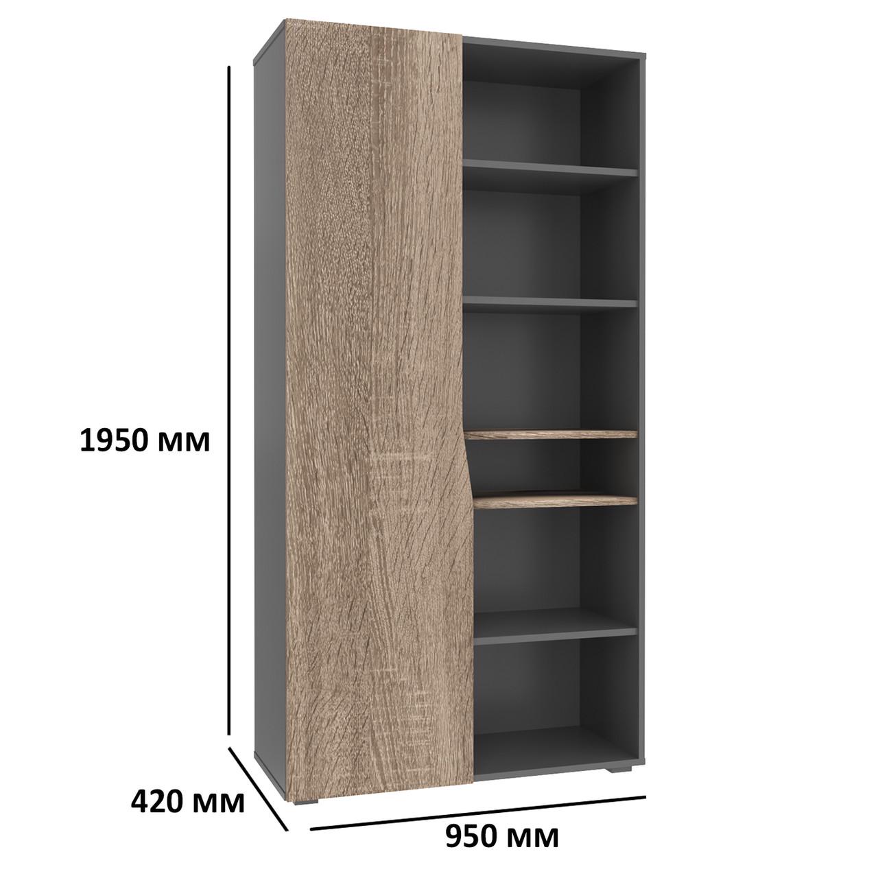 Шкаф с открытыми полками Connect A левый Дуб Сонома/Трюфель/Антрацит (8057721) - фото 2