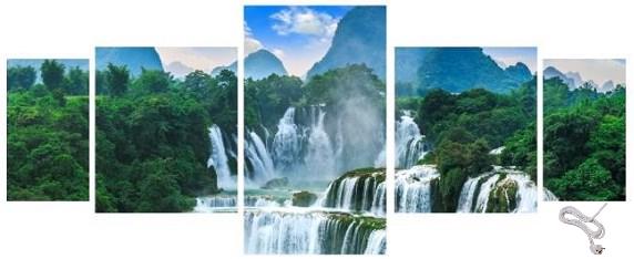 Картина-обогреватель модульная Monocrystal Водопад инфракрасная на холсте 220 V 1000 W