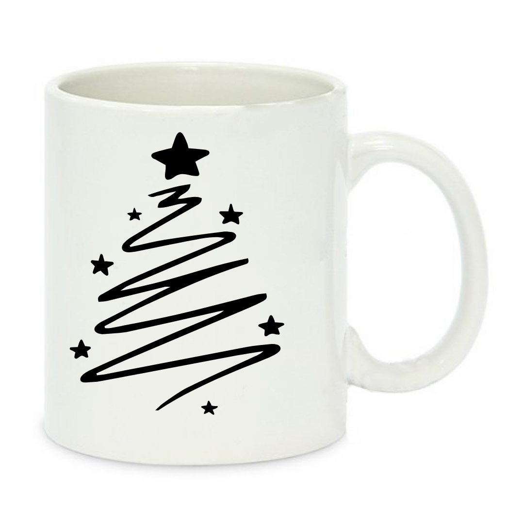 Чашка с принтом Елка 330 мл Белый (001198)