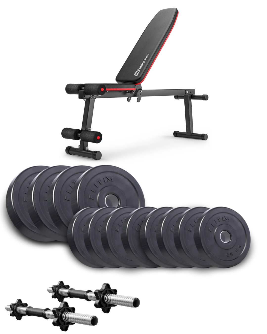 Набор Elitum Titan HS-1010 Pro с гантелями/скамьей 2х21 кг (4376)