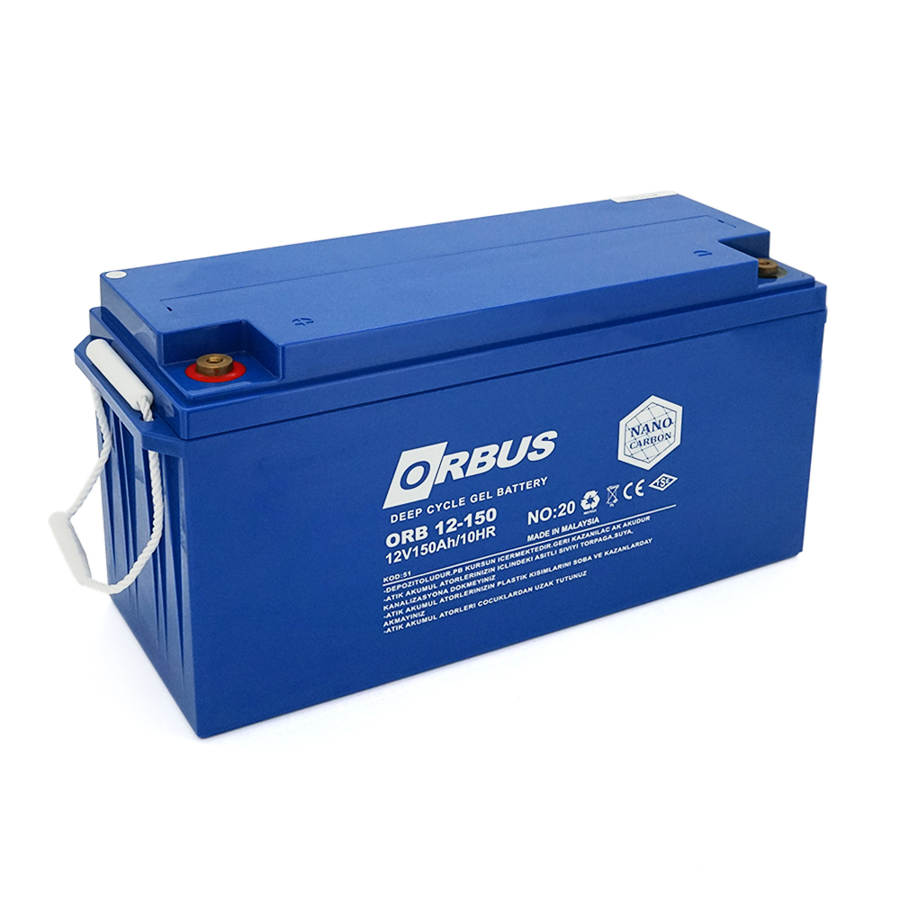 Акумулятор гелевий Orbus 12V 150Ah 47 кг 485x72x240 мм Чорний