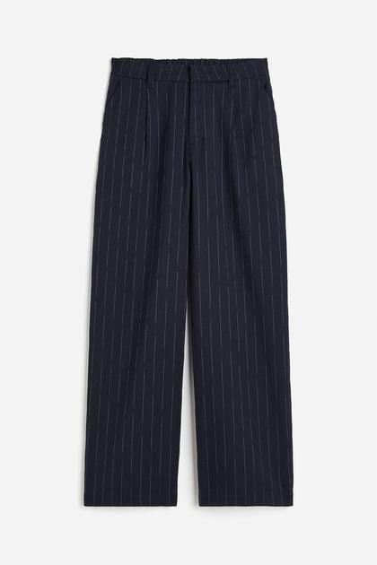 Брюки H&M у смужку S Темно-синій (1107363П)