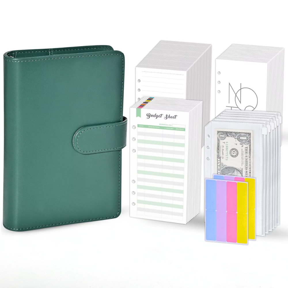 Блокнот-планер для грошей бюджету та зберігання фінансів/для ведення обліку доходу формат А6 Зелений - фото 1 Блокнот-планер для грошей бюджету та зберігання фінансів/для ведення обліку доходу формат А6 Зелений - фото 1