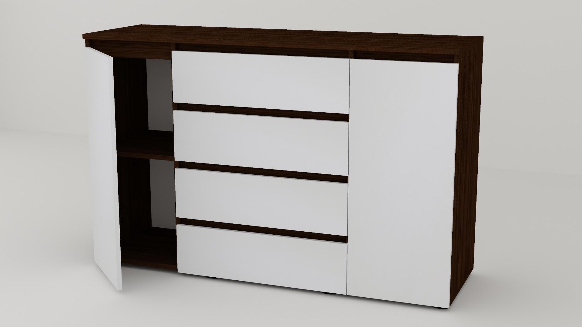 Комод Алекса СН-141/50 140х50х90 см Белый/Орех селект