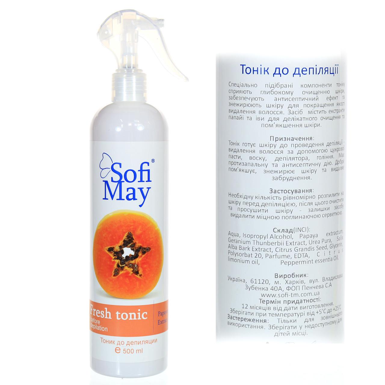 Спрей до депіляції з папайєю Sofi May Fresh Tonic 500 мл - фото 4