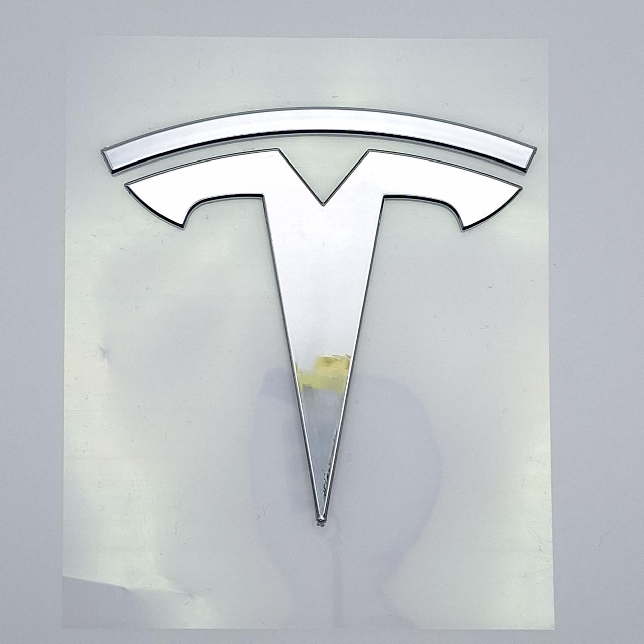 Эмблема Tesla Model 3 задняя 8,1х7,7 см Хром глянцевый (2058766582)