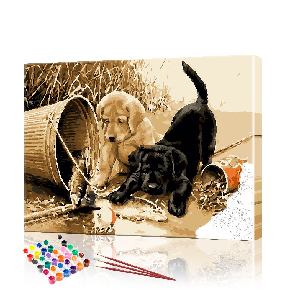 Картина по номерам ArtSale Щенки PBN0447 40х50 см
