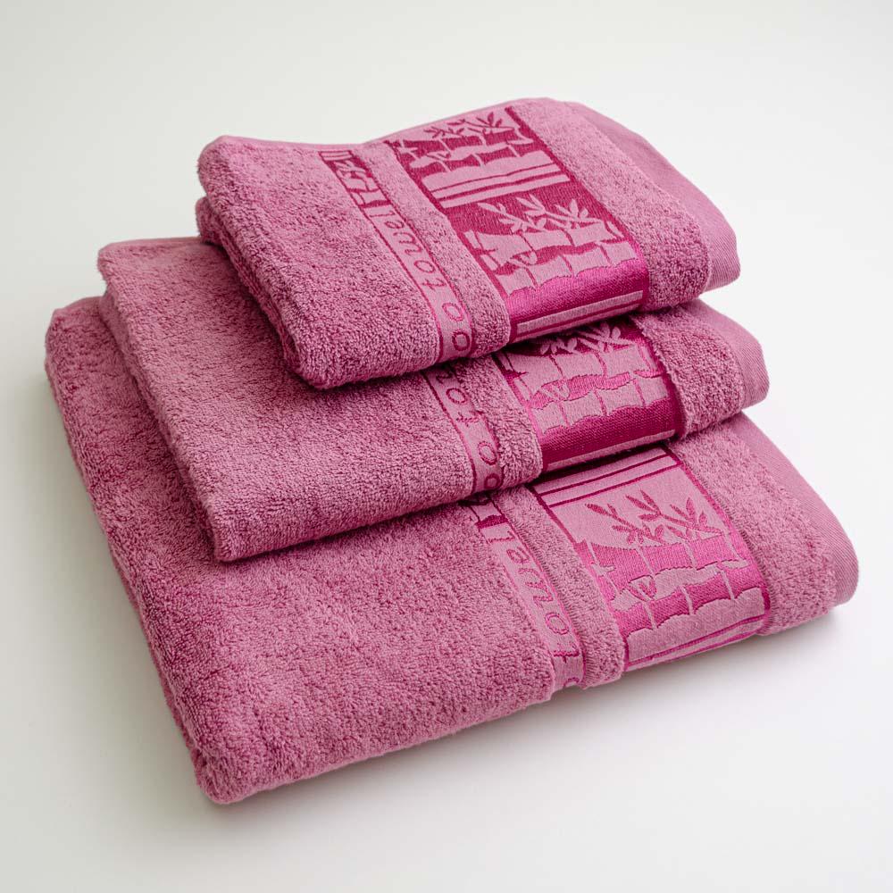 Набор полотенец для ванной GM Textile BambooN 450 г/м2 3 шт. Пудровый (450-k3-BambooN-pudra)