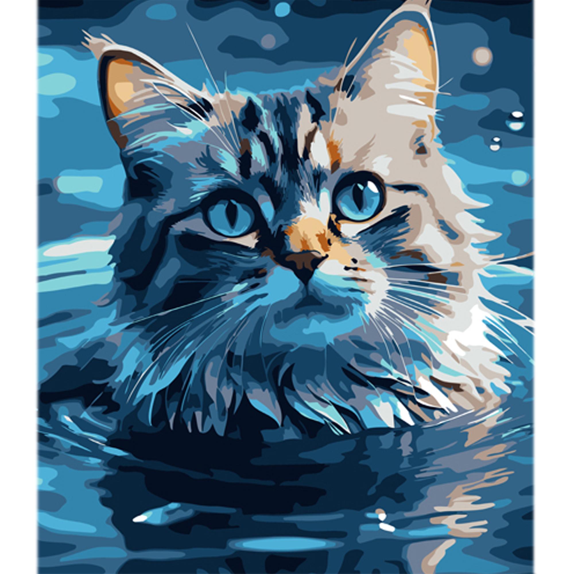 Картина за номерами Strateg Преміум Мрії у синій безодні з лаком та рівнем 30x40 см (Str-LY51)