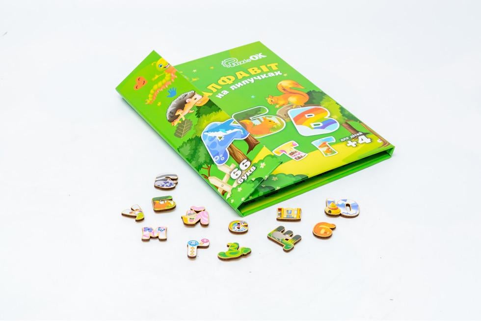 Сортер пазл дерев'яний дитячий розвиваючий PuzzleOK Азбука На Липучках Сортер пазл дерев'яний дитячий розвиваючий PuzzleOK Азбука На Липучках