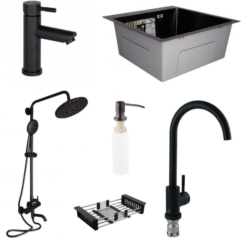 Мийка H5050B PVD 3,0/0,8 мм/система душова для ванни/змішувач на умивальник/змішувач для кухні Lidz Мийка H5050B PVD 3,0/0,8 мм/система душова для ванни/змішувач на умивальник/змішувач для кухні Lidz