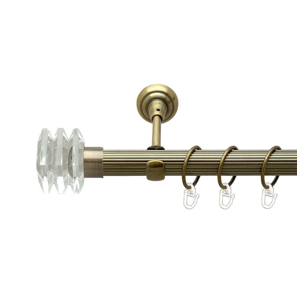 Карниз для штор Orvit Милиора однорядный рифленый 25 мм 200 см Антик (00-00017618)