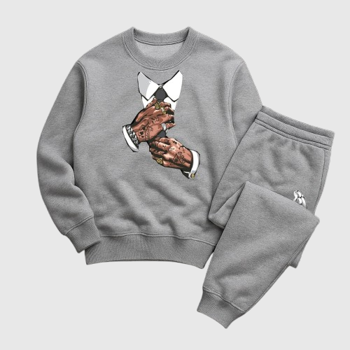 Спортивний костюм чоловічий зимовий 2XL Сірий (31424678)