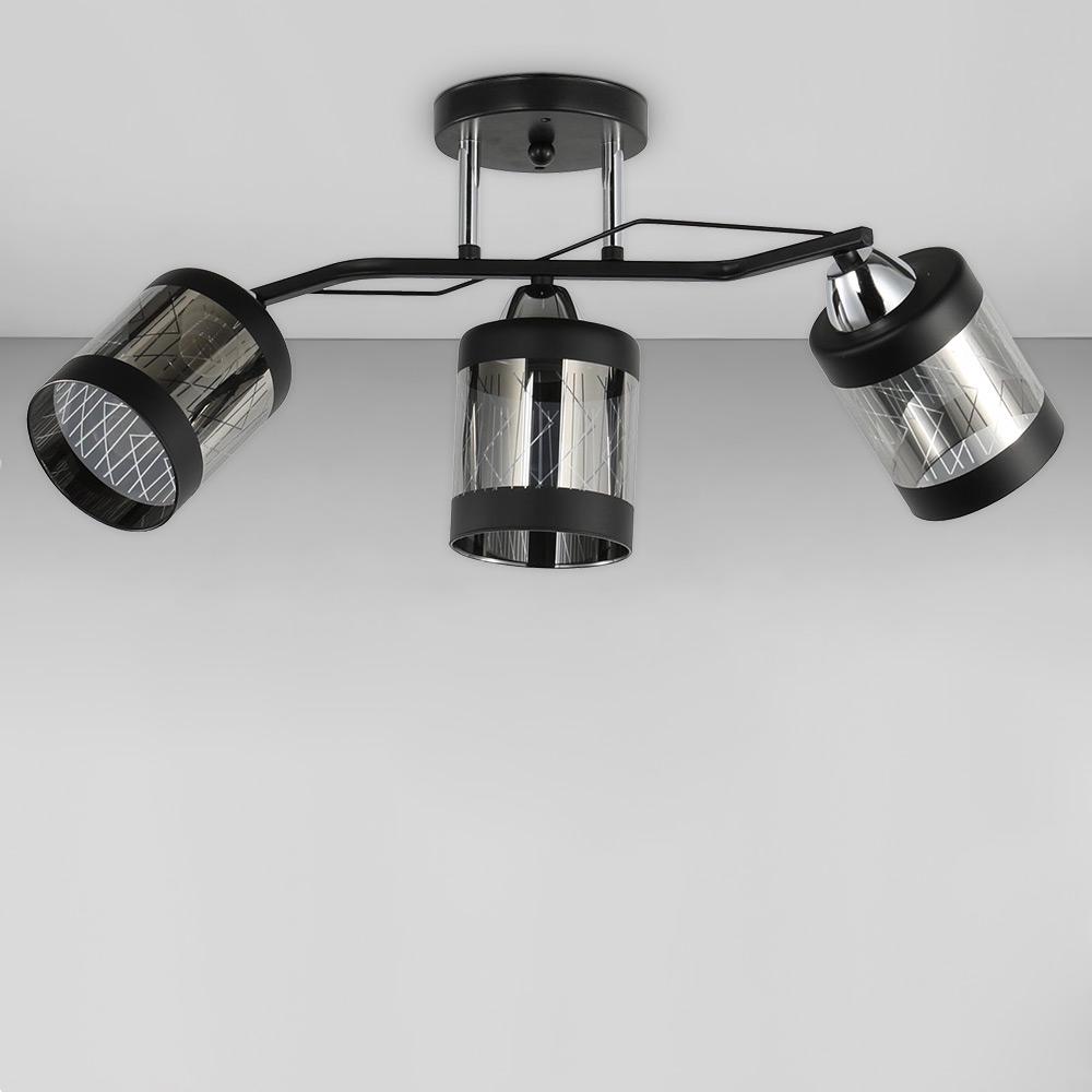 Люстра потолочная лофт Light House SC-18610/3 BK+CR 460х170х240 мм Черный/Хром