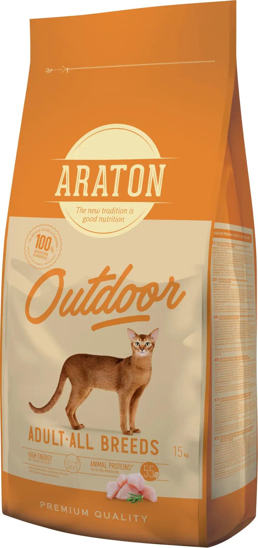 Корм сухой для котов Araton Outdoor All Breeds 15 кг (4771317456434)