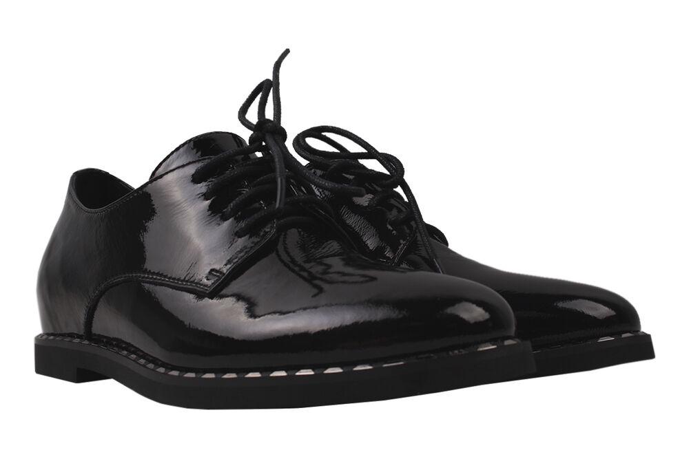 Туфли Farinni на шнуровке женские из лаковой кожи р. 38 Черный (63-20DTC)