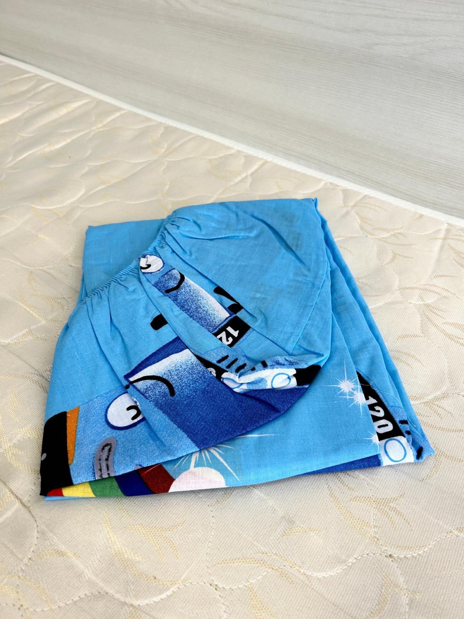 Простыня на резинке Автобус Тайо бязь 80x200 см (G-4120/x80)