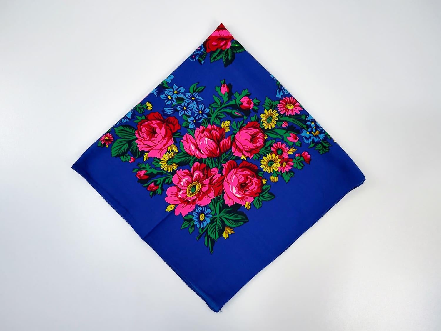 Платок Легкая классика 80x80 см синего (ХустM271)