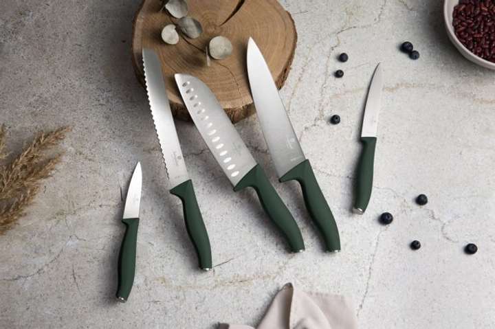 Набір ножів із магнітною планкою Berlinger Haus Matte Green (BH-2978) - фото 2 Набір ножів із магнітною планкою Berlinger Haus Matte Green (BH-2978) - фото 2