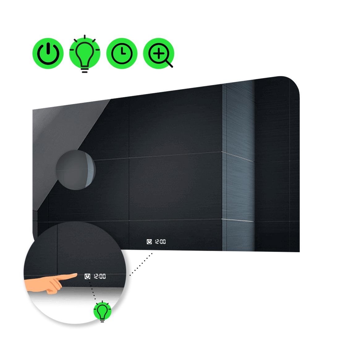 LED-зеркало 90x60 см с сенсором/часами и линзой без подсветки Simona (Simonag88)