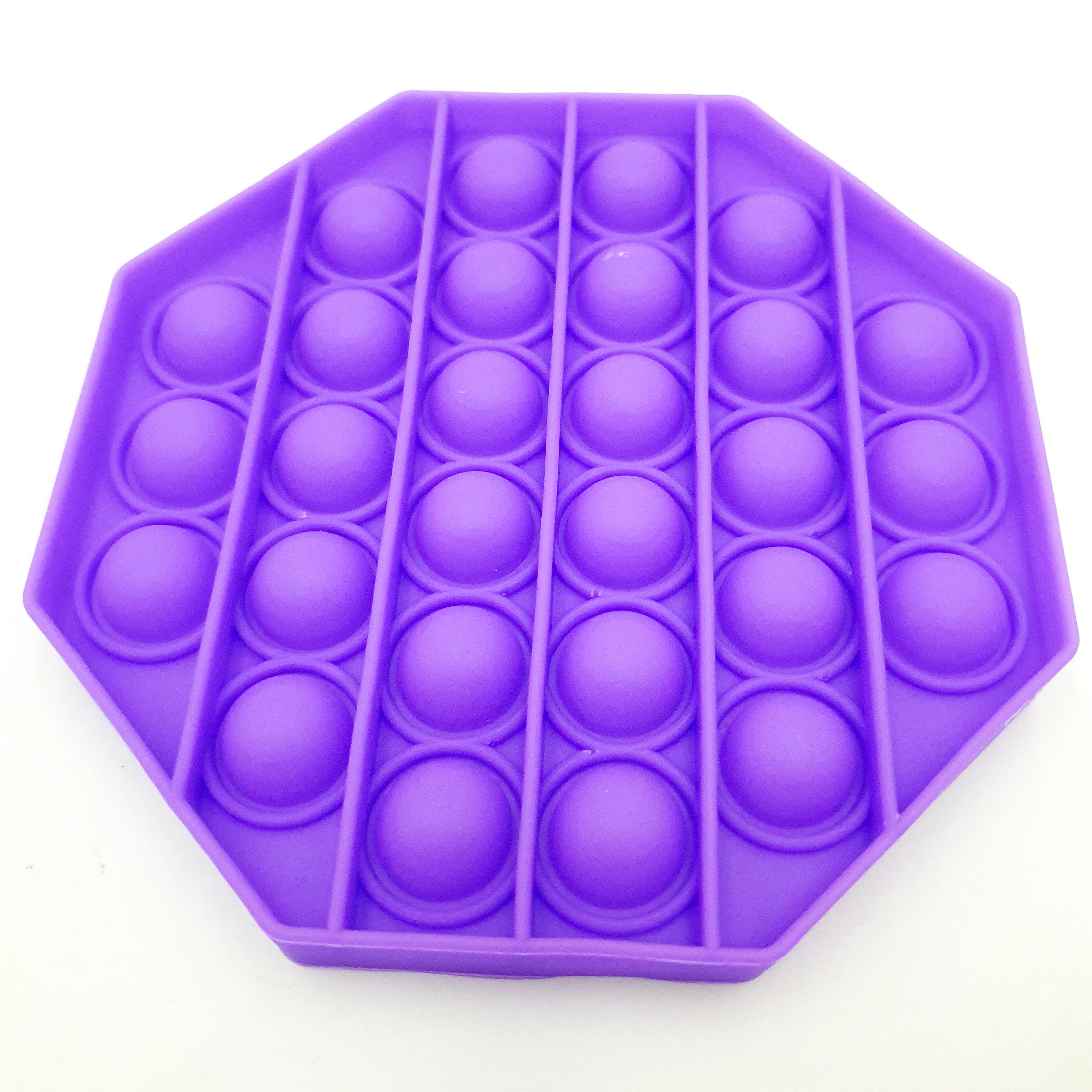 Сенсорна іграшка антистрес силіконова бісконечна пупирка поп іт UKC Pop It Fidget шестигранник фіолетовий