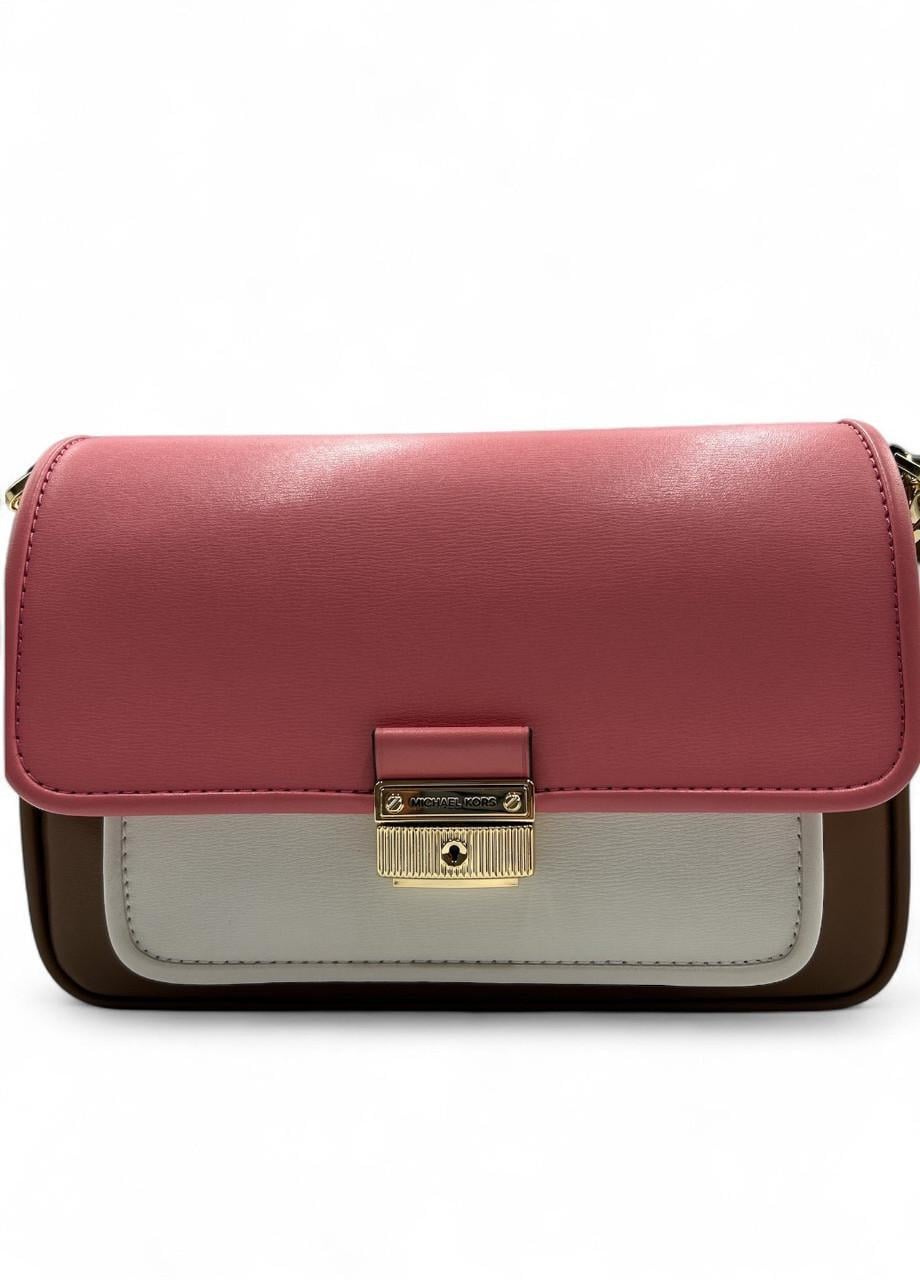 Жіноча сумка Michael Kors Bradshaw 30T1G2BM2L Tea Rose MLT MD MSGR Leather Рожево-коричневий (2746475635)