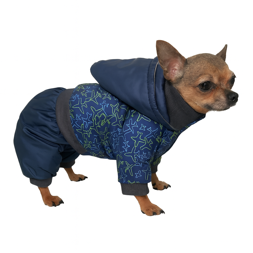 Комбинезон для собак мальчиков Diego Mini Snow Самолет для мелких пород S (122)