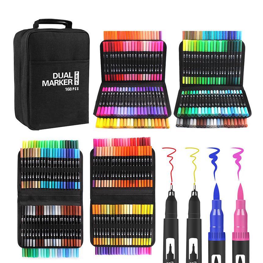 Набор двухсторонних акварельных маркеров Dual Brush Pens 168 шт. (50038) - фото 2 Набор двухсторонних акварельных маркеров Dual Brush Pens 168 шт. (50038) - фото 2