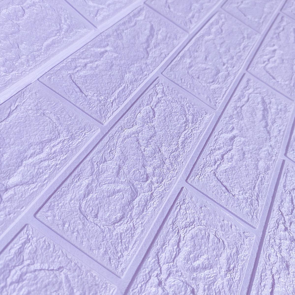 Панель самоклеящаяся 3D под кирпич Sticker Wall 20000х700х3 мм Светло-фиолетовый