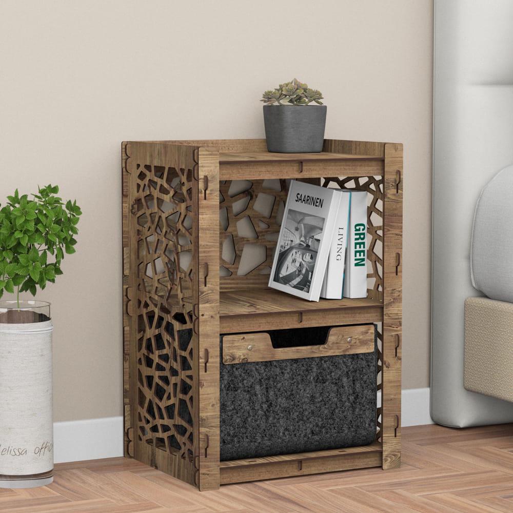 Тумба из дерева прикроватная Hexagonica Stones с черным ящиком 600х413х345 мм (111639) Тумба из дерева прикроватная Hexagonica Stones с черным ящиком 600х413х345 мм (111639)