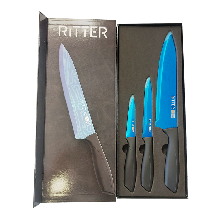 Набір ножів Krauff Ritter з обробною дошкою Blatt 3 шт. (28802) - фото 7 Набір ножів Krauff Ritter з обробною дошкою Blatt 3 шт. (28802) - фото 7