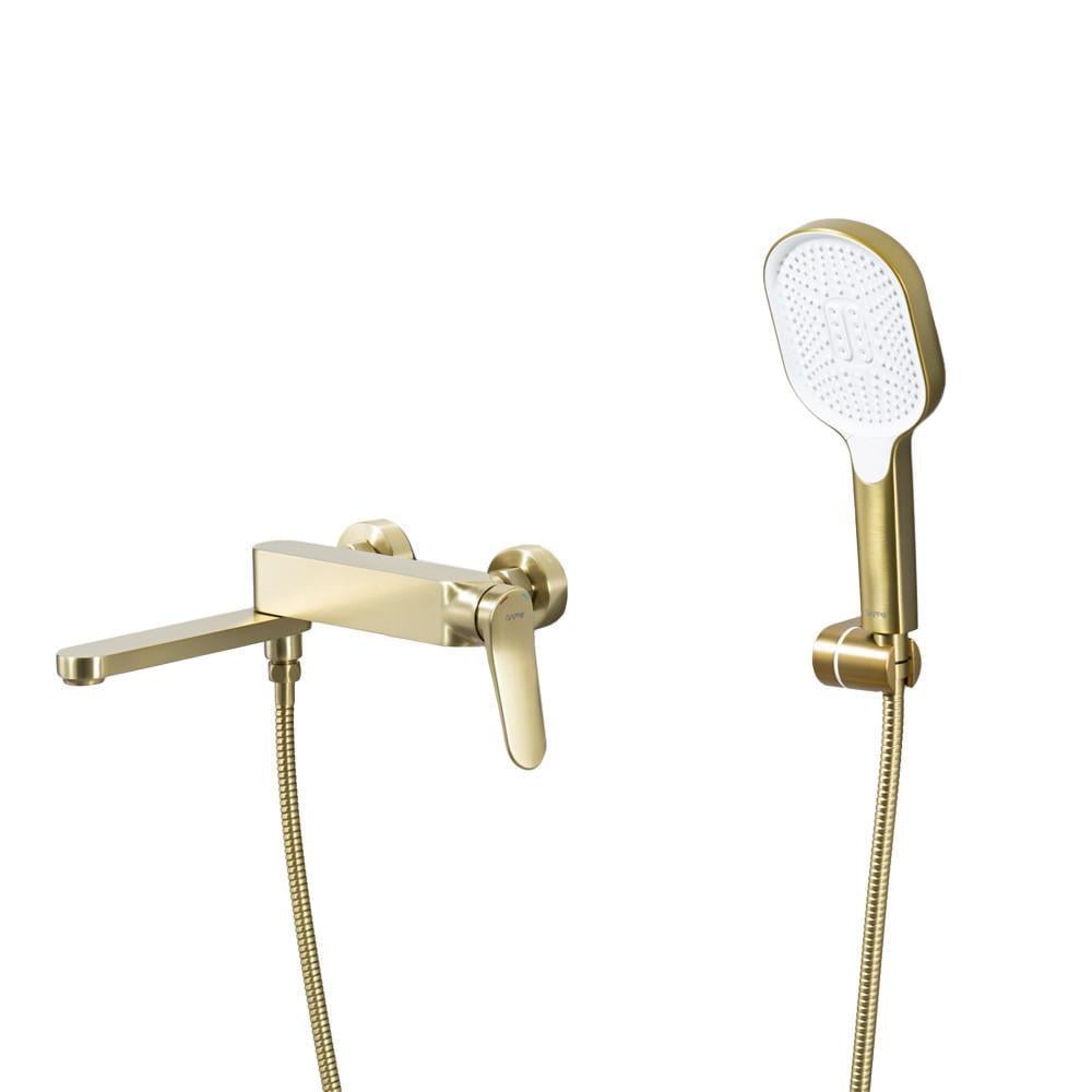 Смеситель для ванны Gappo G3210-3 поворотный излив Золотой Сатин (26922148)