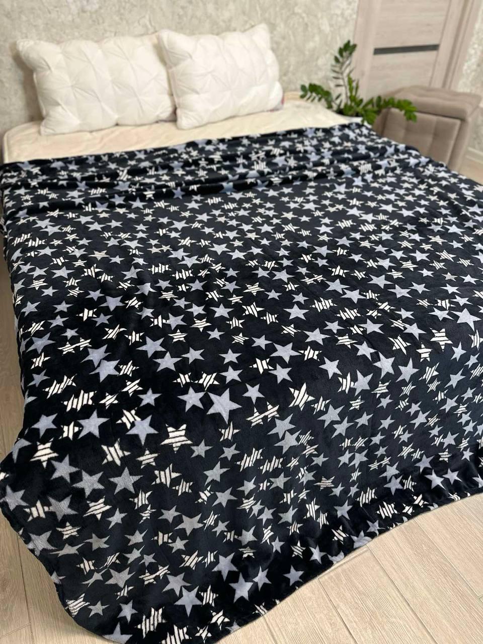 Велюровый плед Звезды евро 200x220 см Черный (Д-al-dev-008) Велюровый плед Звезды евро 200x220 см Черный (Д-al-dev-008)