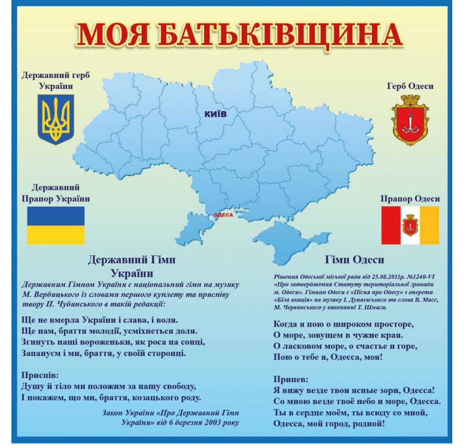Інформаційний стенд комбінований "Моя Батьківщина" (д-88341)