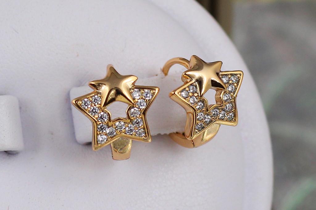 Серьги детские Xuping Jewelry тень звезды 1,2 см Золотистый