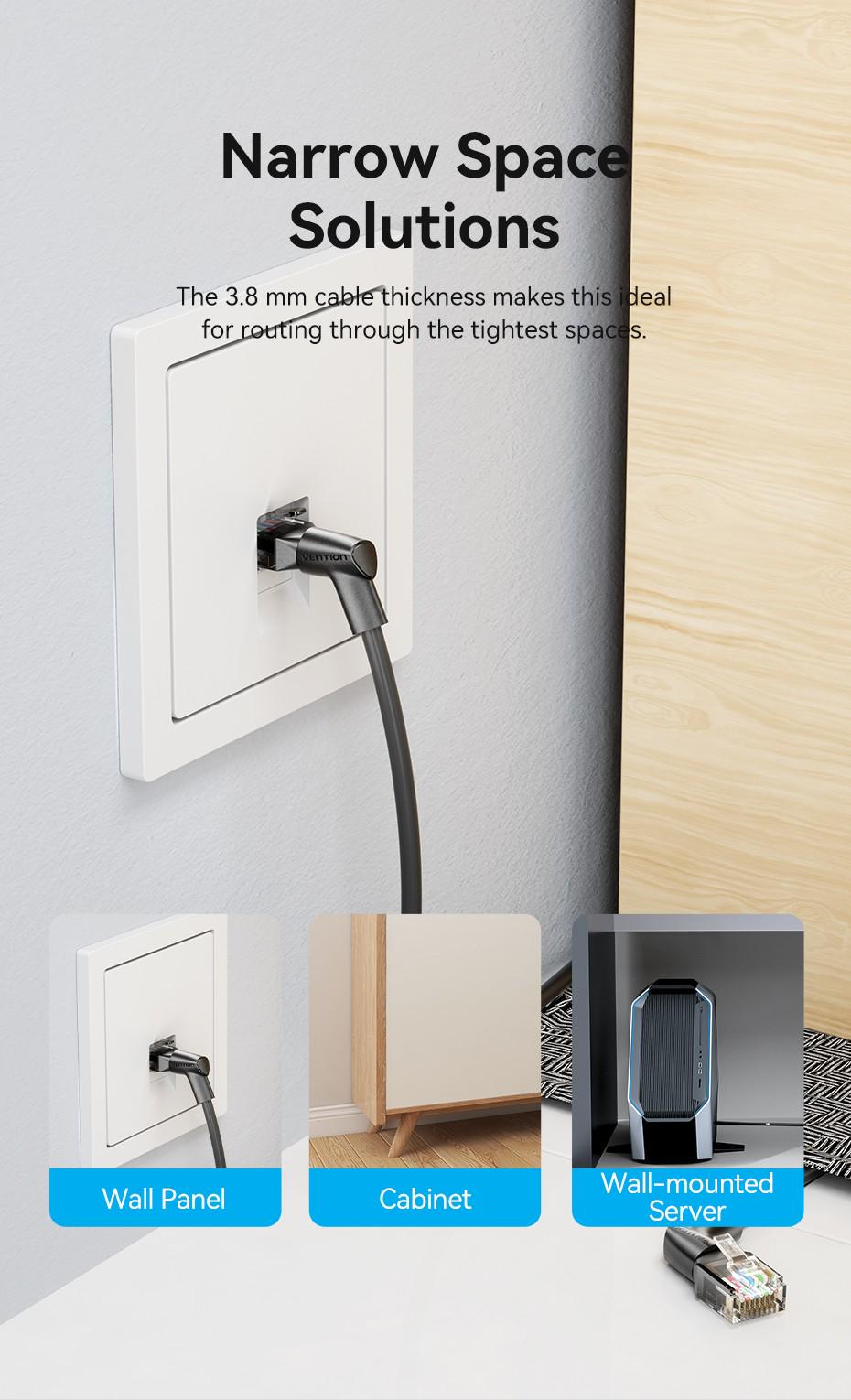 Патч-корд Vention Cat6A UTP 10 Гбит/с поворотный 90° 3.8 мм 0.2 м Черный (IBSBAH) - фото 5 Патч-корд Vention Cat6A UTP 10 Гбит/с поворотный 90° 3.8 мм 0.2 м Черный (IBSBAH) - фото 5