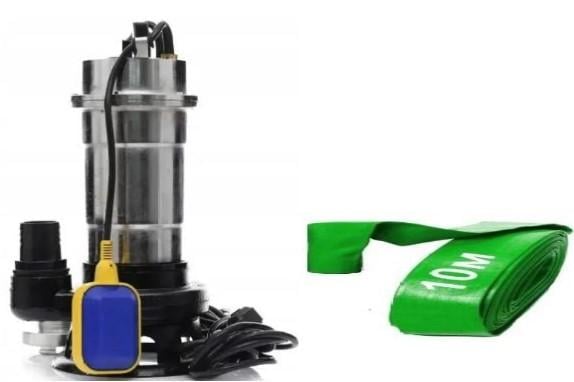 Насос фекальный Wisla WQS 2-2,5 хромированный чугун/нержавеющая сталь для грязной воды/фекалий/сливных ям с поплавком шланг 10 м (30489808)