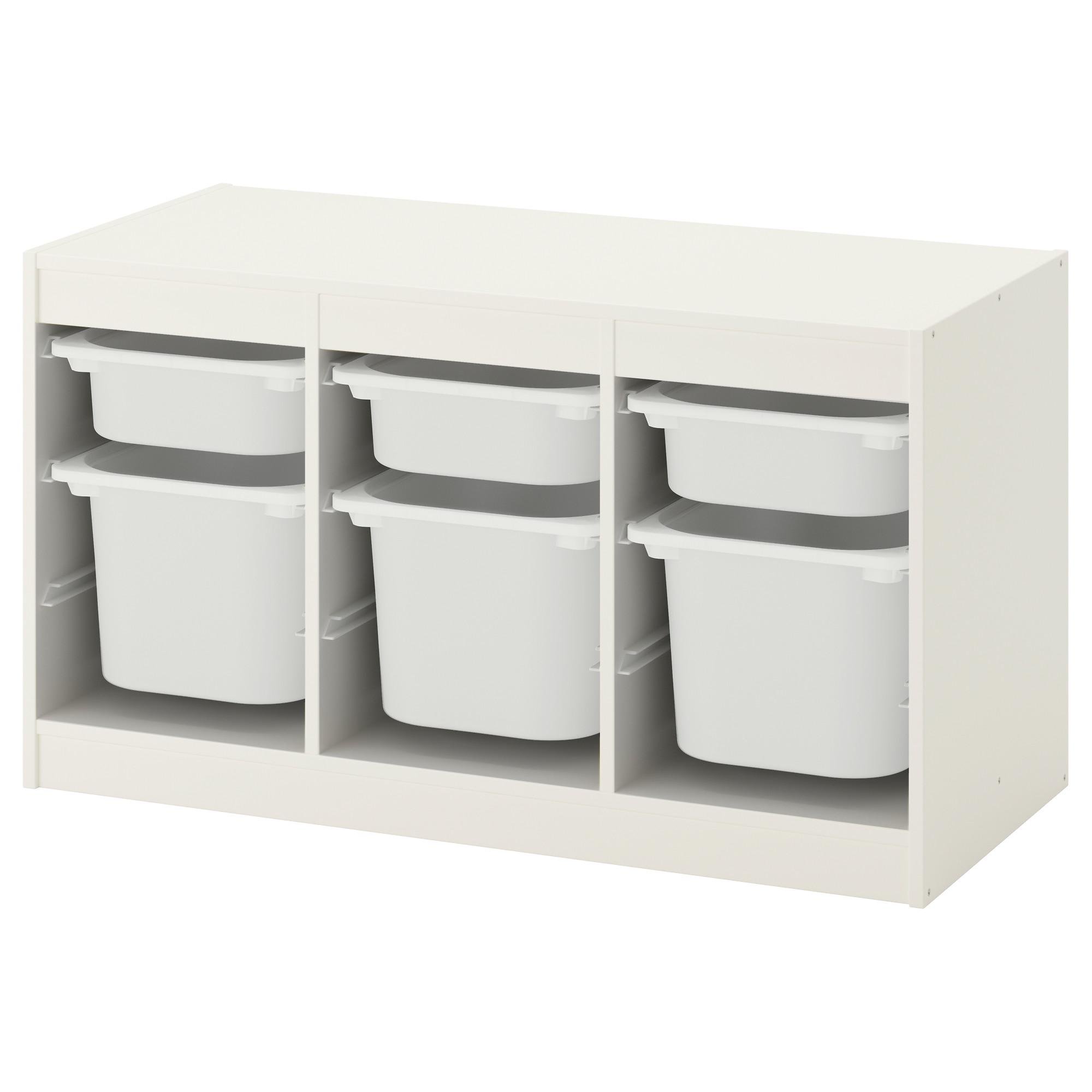 Стеллаж для хранения игрушек IKEA TROFAST с контейнерами Белый (692.284.73)