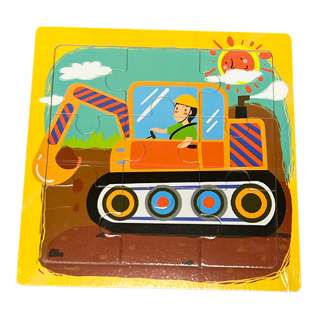 Пазл деревянный Экскаватор 112020 A6 9 деталей