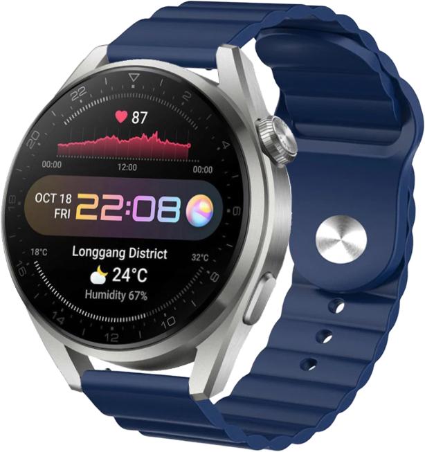 Ремешок Wave для Huawei Watch 3 Pro Dark Blue (22575-5D)